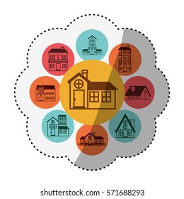 House real estate icon vector illustration graphic design