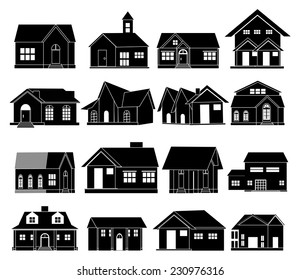 House real estate icons set