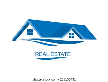 House Real Estate logo blue design