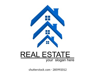 House Real Estate logo blue design