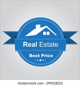 House Real Estate logo blue design