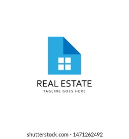 House real estate logo design template. Vector Illustration