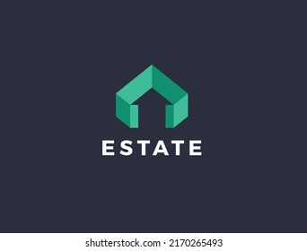 House real estate logo design. Vector template.