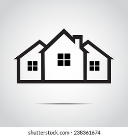 House Real Estate logo design , 3 house set 3