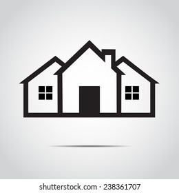 House Real Estate logo design , 3 house set 4