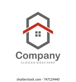 House and real estate logo design template