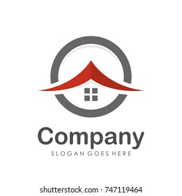 House and real estate logo design template