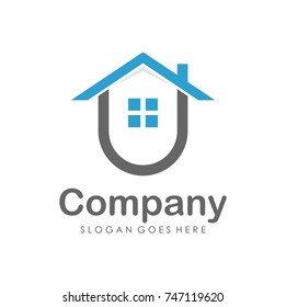 House and real estate logo design template