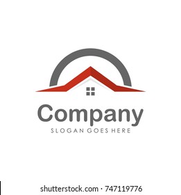 House and real estate logo design template