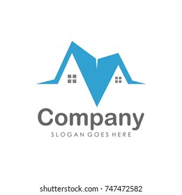 House and real estate logo design template