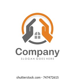 House and real estate logo design template