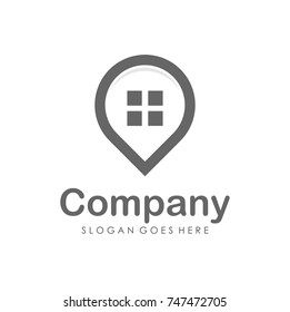 House and real estate logo design template