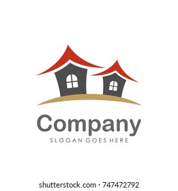 House and real estate logo design template