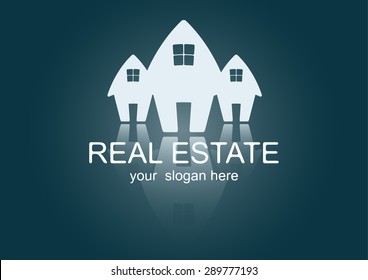 House Real Estate logo gray and white  design , modern office buildings