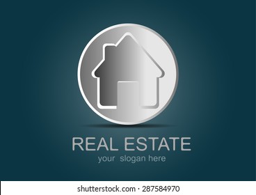 House  Real Estate logo icon white design