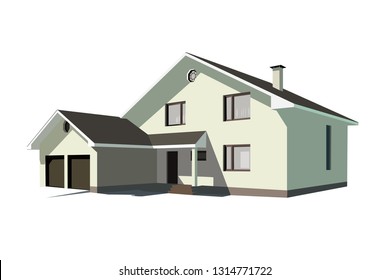 House realistic vector illustration isolated