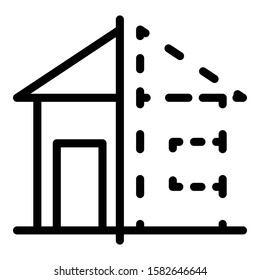 House reconstruction icon. Outline house reconstruction vector icon for web design isolated on white background