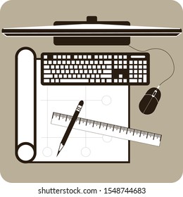 House reconstruction. Set of tools for the design phase
 vector eps 10

