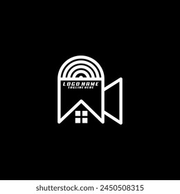 house record entertaiment  logo design vector