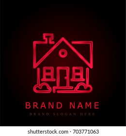 House red chromium metallic logo