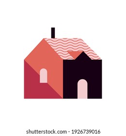 house red color minimal city icon vector illustration design