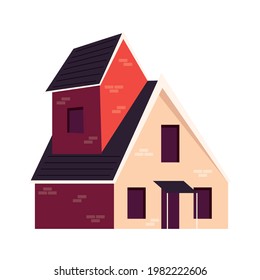 icono aislado de la fachada roja de la casa