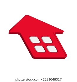 House red icon vector background