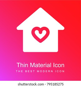 House red and pink gradient material white icon minimal design