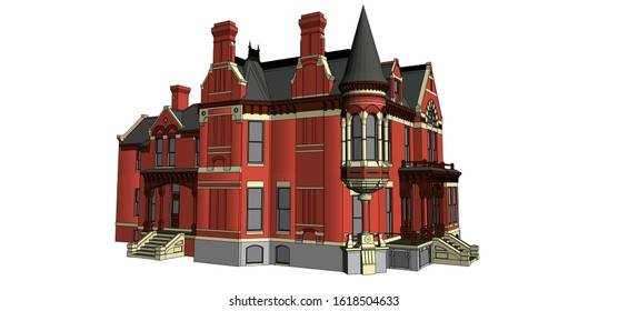 House red vector exterior  vectorian