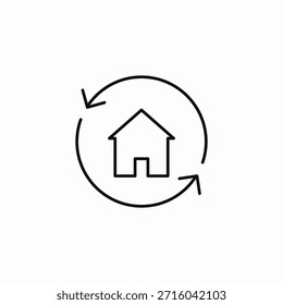 vetor de sinal de ícone de setas de circulação de atualização da casa