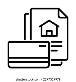 House registration icon. simple design. Line vector. Isolated on white background.