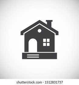 House related icon on background for graphic and web design. Simple illustration. Internet concept symbol for website button or mobile app.