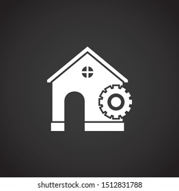 House related icon on background for graphic and web design. Simple illustration. Internet concept symbol for website button or mobile app.
