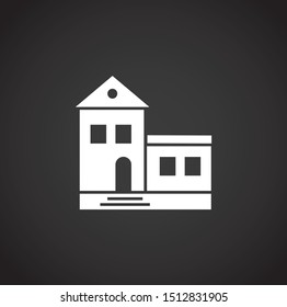 House related icon on background for graphic and web design. Simple illustration. Internet concept symbol for website button or mobile app.