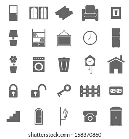 House related icons on white background, stock vector