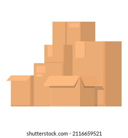 House relocation boxes icon cartoon vector. Move box. Apartment delivery