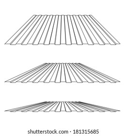 House Remodel: Corrugated Metal Roof (corrugated Metal Siding, Profiled Sheeting), Vector Illustration