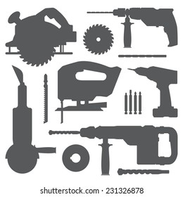 house remodel electric instruments with replacement blade drill grey silhouette set