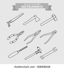 house remodel instruments isolated vector icon