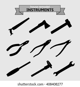 house remodel instruments isolated vector icon