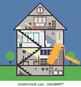 House remodeling infographic.Vector