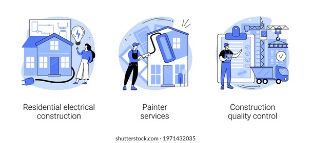 House renovation abstract concept vector illustrations.