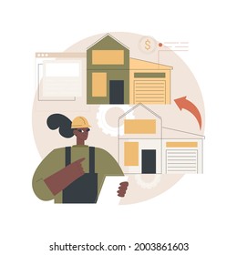 House renovation abstract concept vector illustration. Property remodeling ideas and tips, construction services, potential buyer, house listing, renovation design project abstract metaphor.