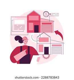 House renovation abstract concept vector illustration. Property remodeling ideas and tips, construction services, potential buyer, house listing, renovation design project abstract metaphor.