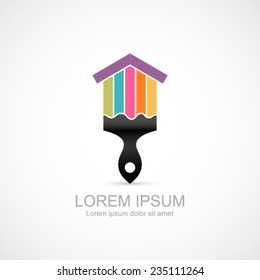 House renovation icon. Painting services icon.