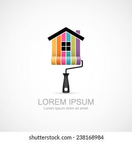 House renovation icon. Painting services icon.