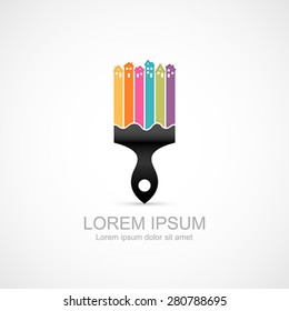 House renovation icon. Painting services icon.