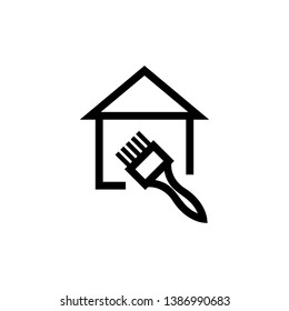 House renovation icon vector - Real estate painting service sign