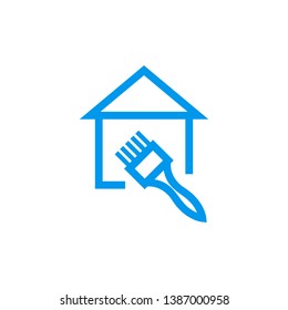 House renovation icon vector - Real estate painting service sign