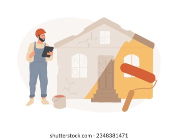 House renovation isolated concept vector illustration. Property remodeling ideas and tips, construction services, potential buyer, house listing, renovation design project vector concept.